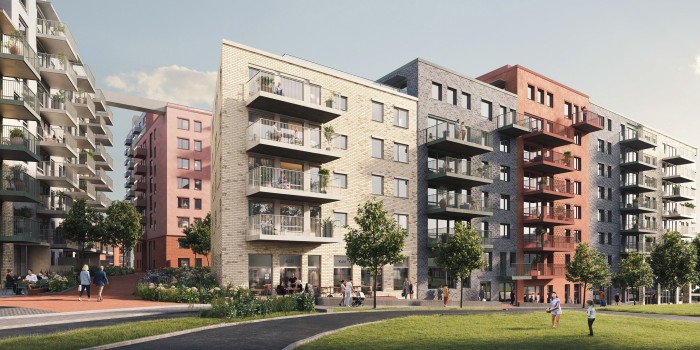 The Grønvollkvartalet residential project at Helsfyr in Oslo.