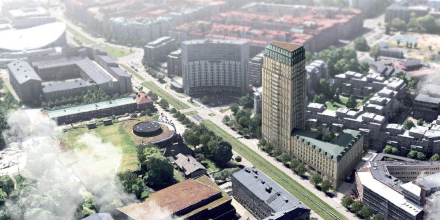 The planned 27-storey building in central Gothenburg.
