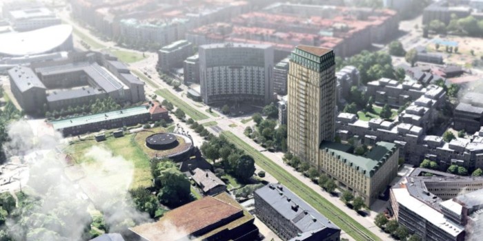 The planned 27-storey building in central Gothenburg.