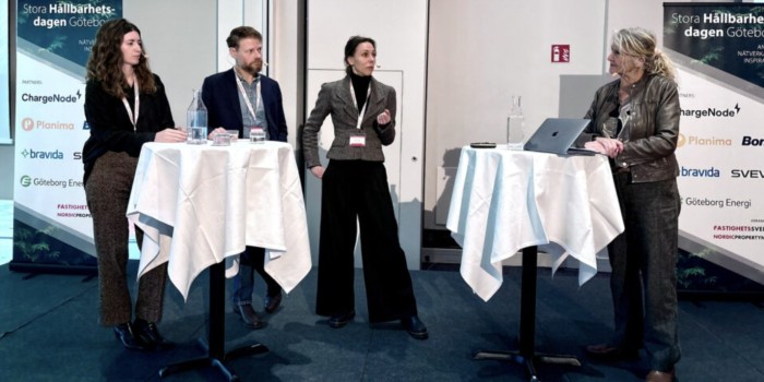 Amanda Thynell, Catena, Kristian Käll, Älvstranden Utveckling and Åsa Lindell, Platzer, during Stora Hållbarhetsdagen Göteborg.