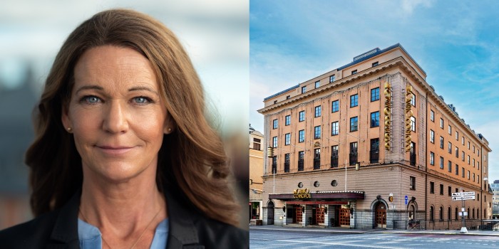 Lena Boberg and the property Hasseln 1 in Stockholm.