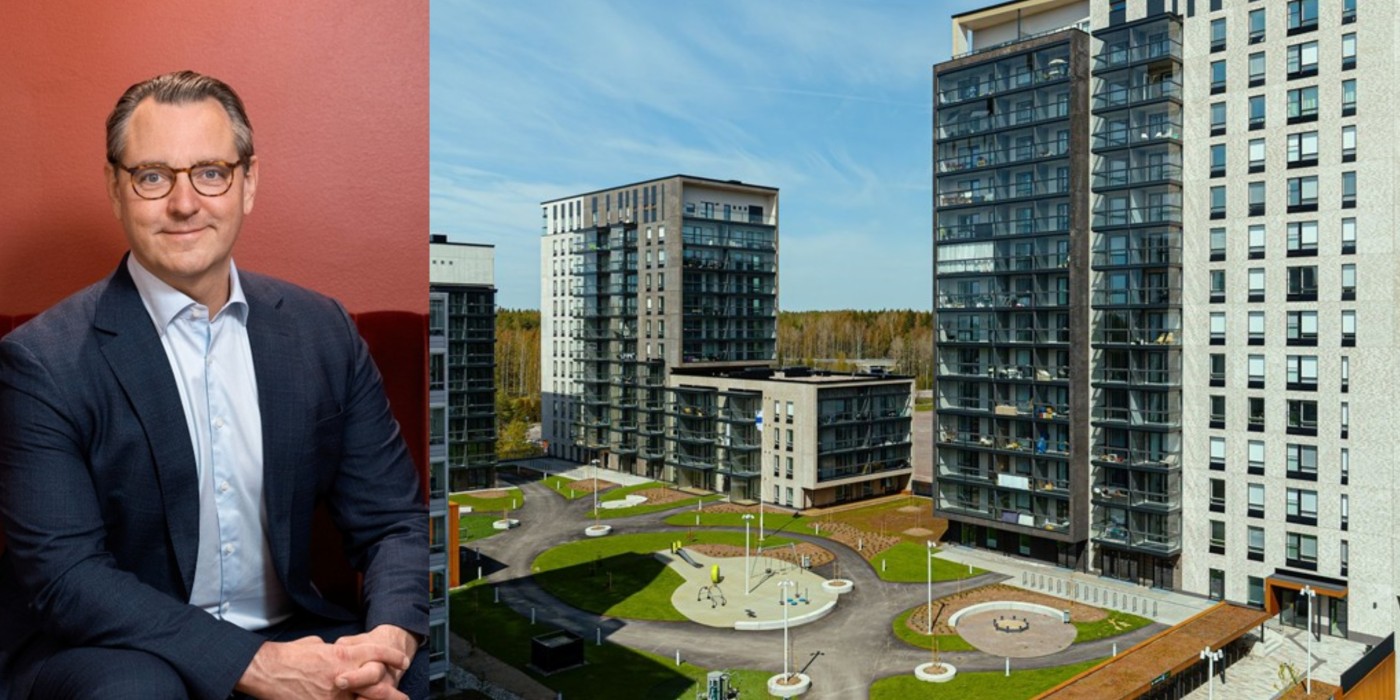 Henrik Bastman and one of the properties acquired in Espoo.