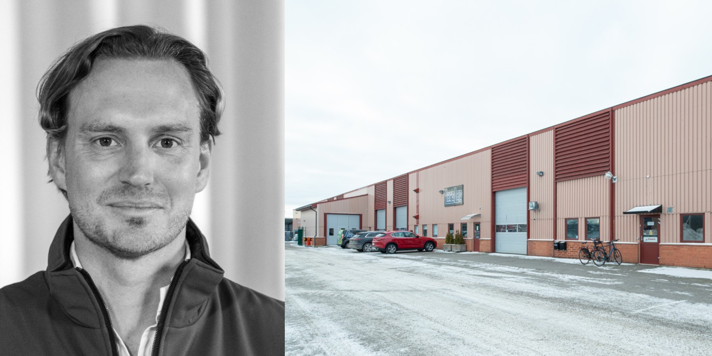Hampus Brodin and the building acquired by Winäs.