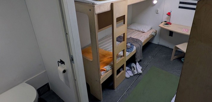 The government wants to give the Swedish Prison and Probation Service better opportunities to quickly expand the country's detention centers and prisons. The image depicts a prison cell and was taken in the Swedish Prison and Probation Service's recruitment bus on a visit to Ystad on October 14, 2025. The image is cropped.