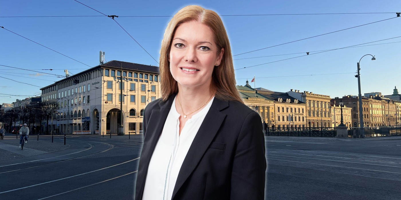 Marina Fritsch in front of Valvet (the Vault). The image is a montage.