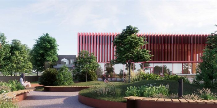 Draft render of the new library.