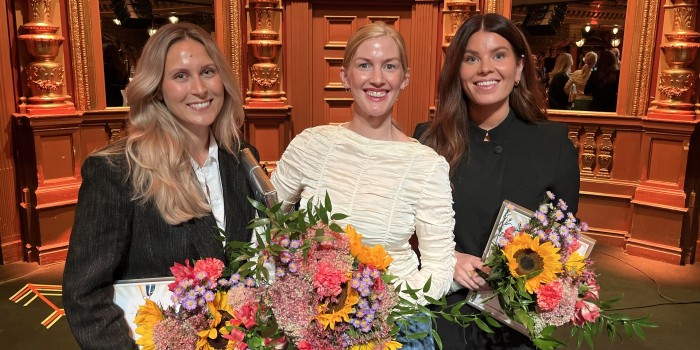 The winner Åsa Nikitidis with finalists Josefin Holm and Fanny Fröljd.