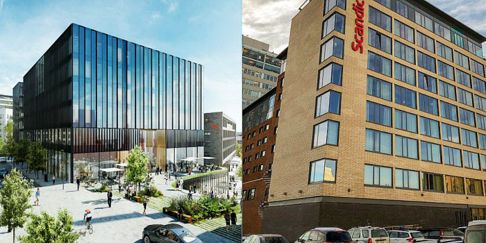 Two of the hotel projects in Oslo in 2020.