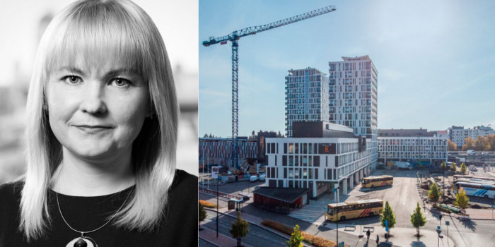 Sanna Puhakainen, Head of Direct Real Estate, Finland, at Aberdeen Standard Investments, and the acquired property.