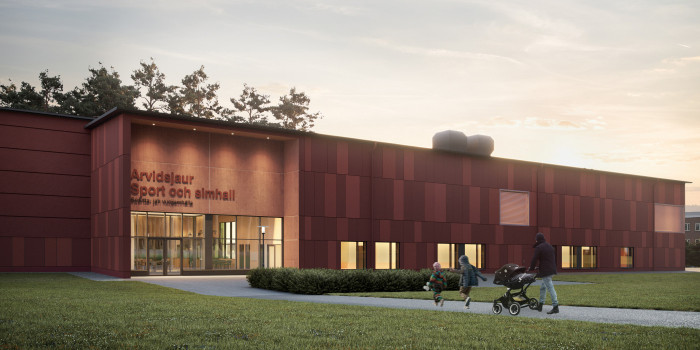 Vision image of the sports center in Arvidsjaur.